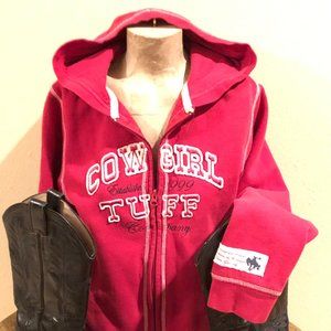 COWGIRL TUFF ZIP UP HOODIE RED